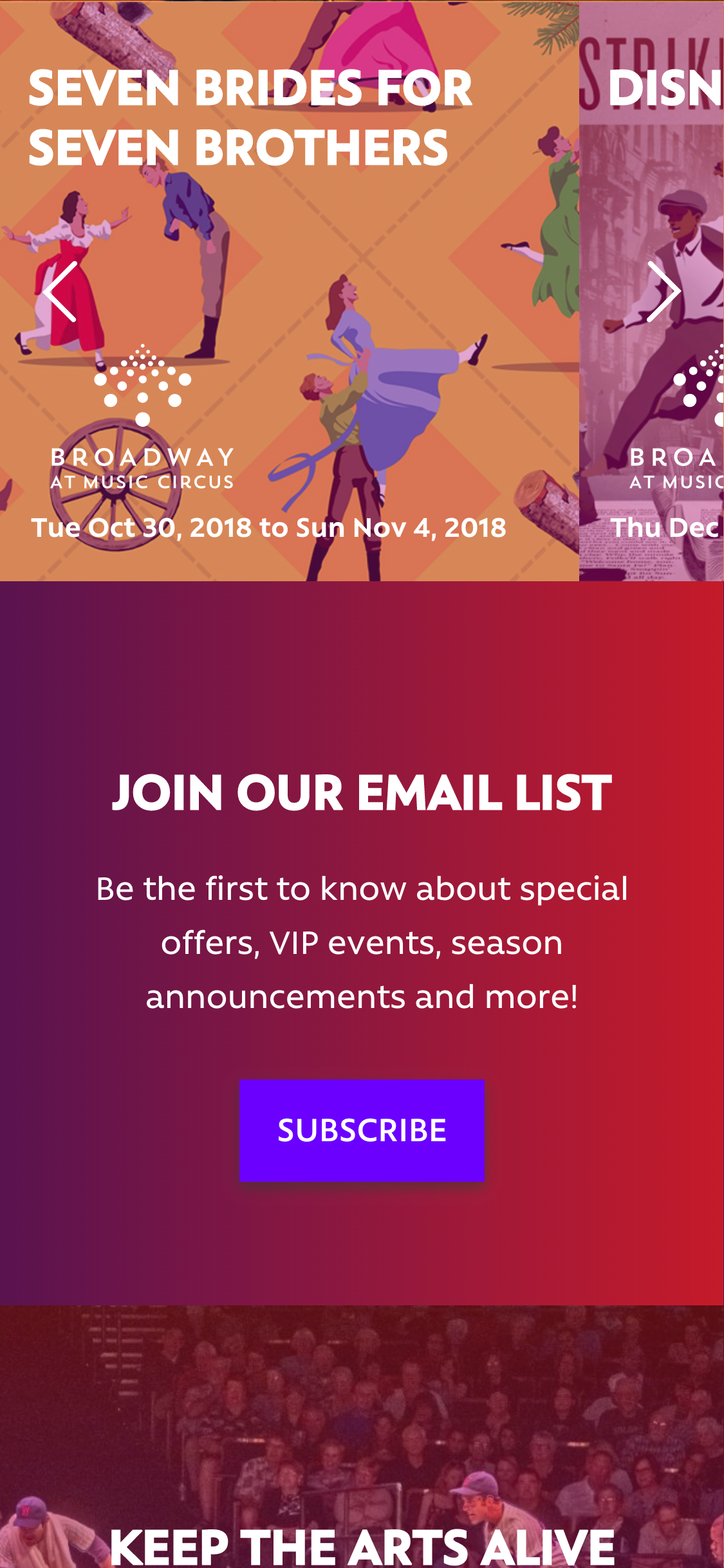 Broadway Mobile Homepage Example 2